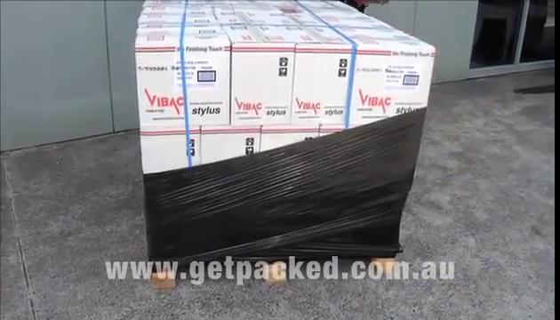 Wrap a Pallet with Hand Stretch Wrap